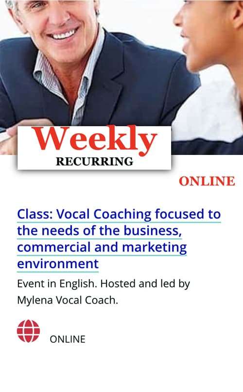 Vocal Coaching class focused on the world of Business, Work and Marketing
